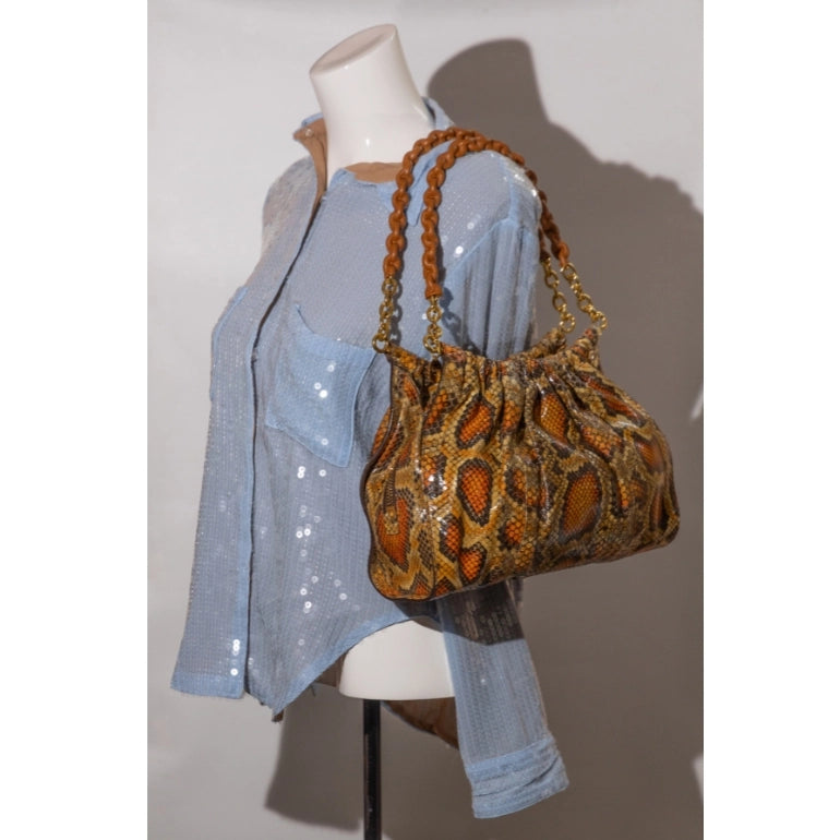 Tom Ford Carine Python Leather Shoulder Bag