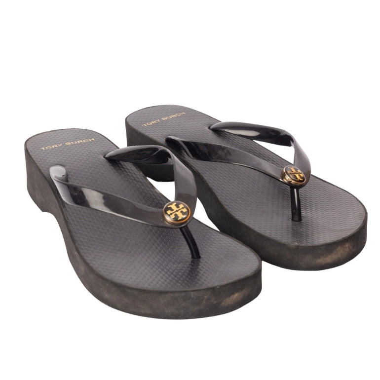 Tory Burch Cutout Wedge Flip Flops