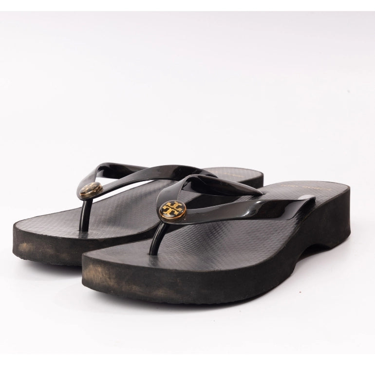 Tory Burch Cutout Wedge Flip Flops