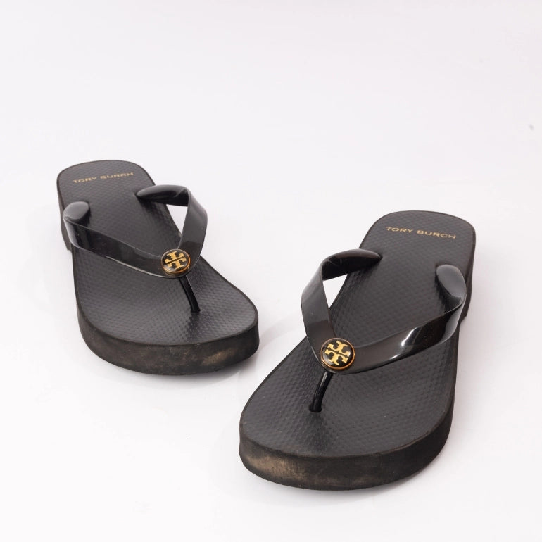 Tory Burch Cutout Wedge Flip Flops