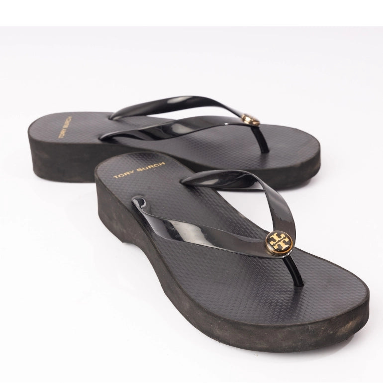 Tory Burch Cutout Wedge Flip Flops
