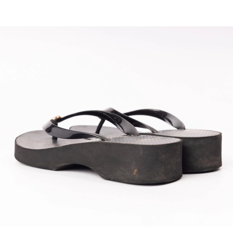 Tory Burch Cutout Wedge Flip Flops
