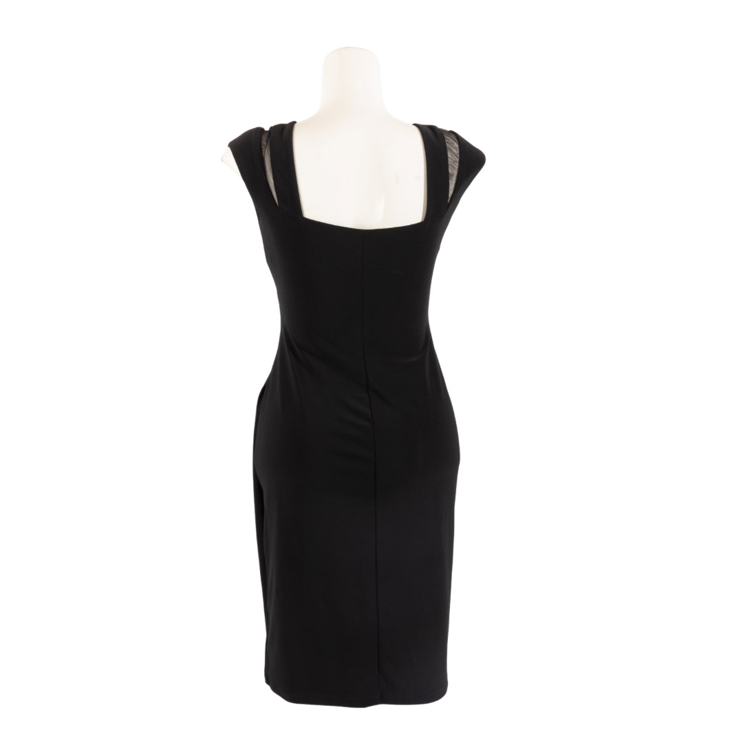 Ralph Lauren Buckle Trim Georgette Sleeveless Dress