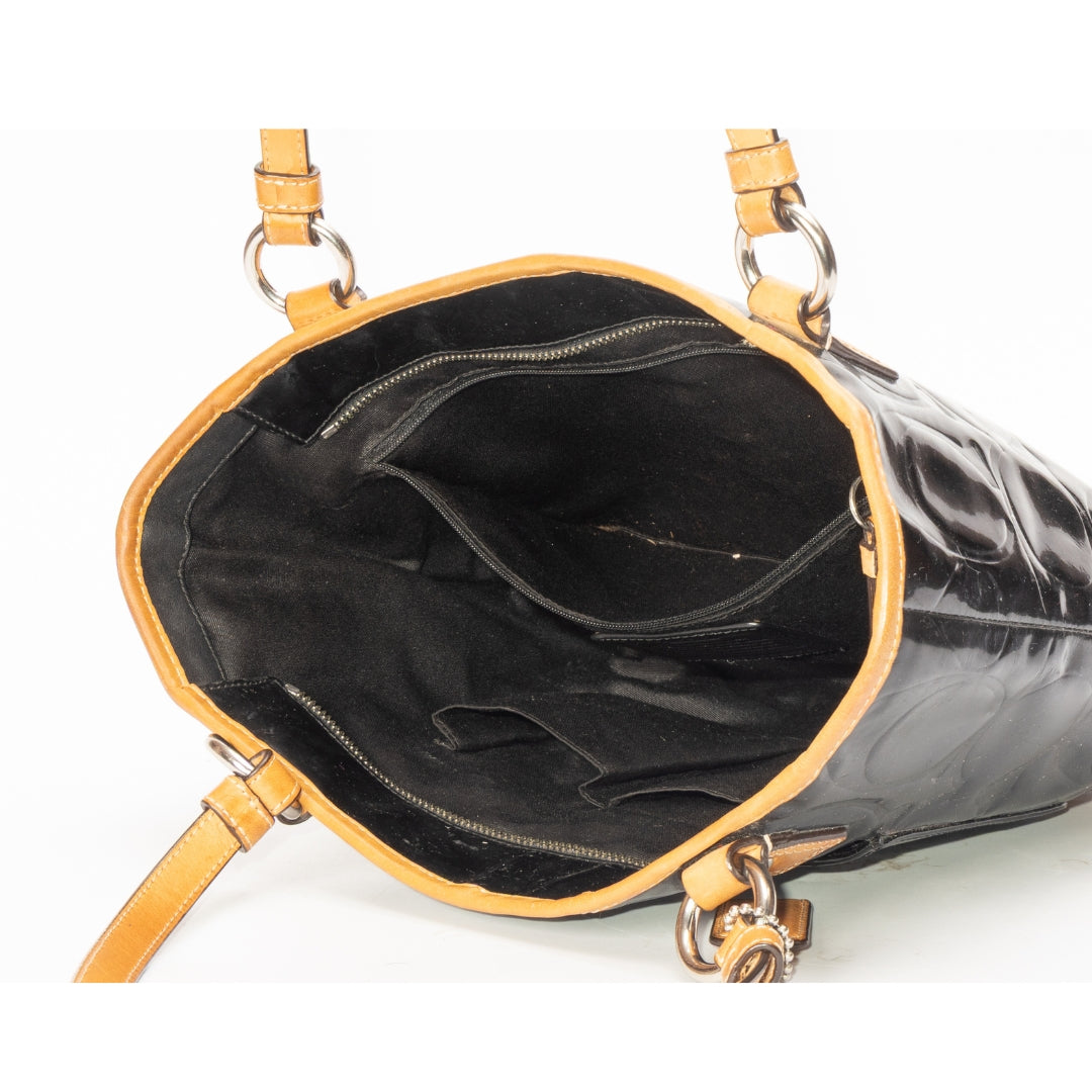Coach Black Patent Leather Peyton Tote
