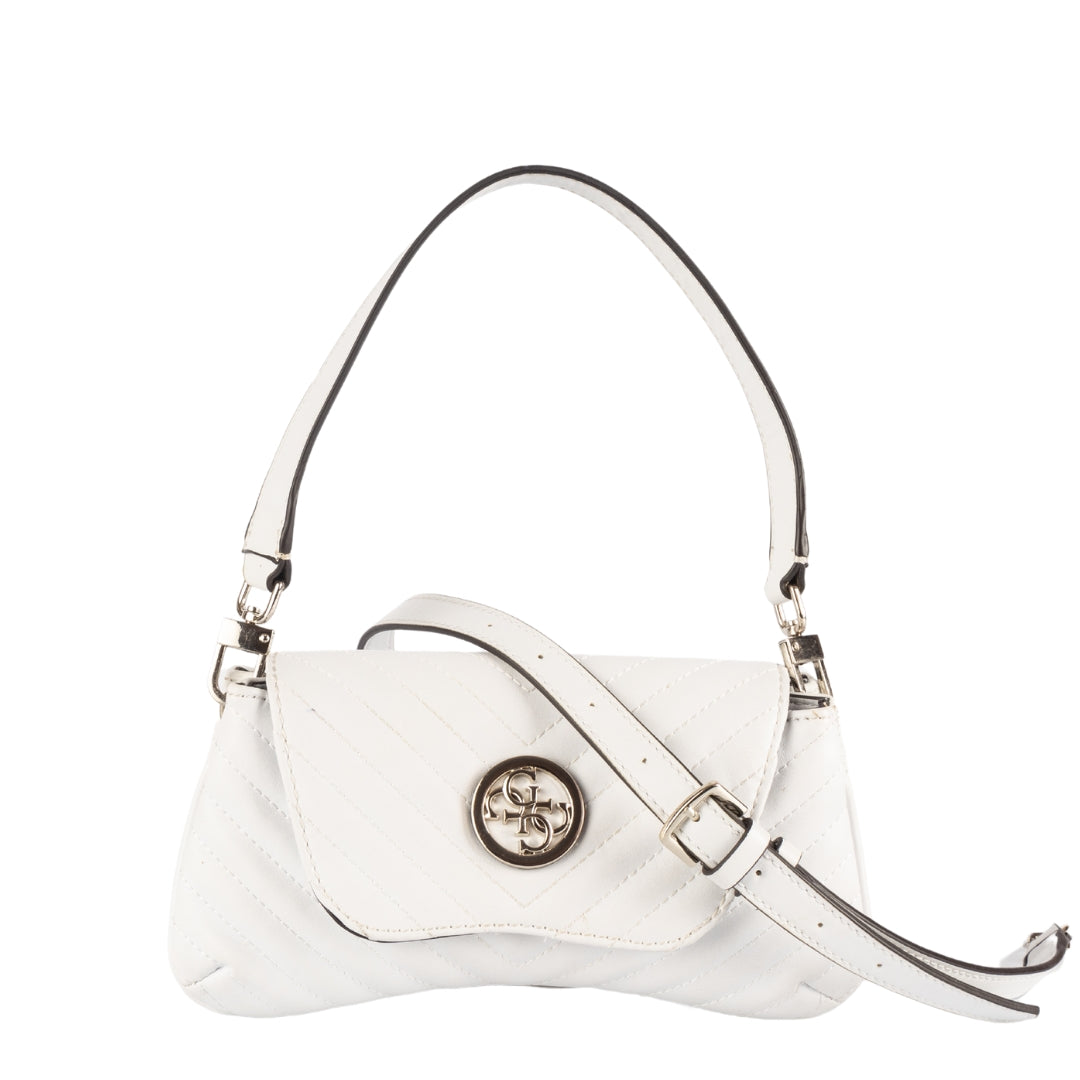 Guess White Quilted Shoulder Bag