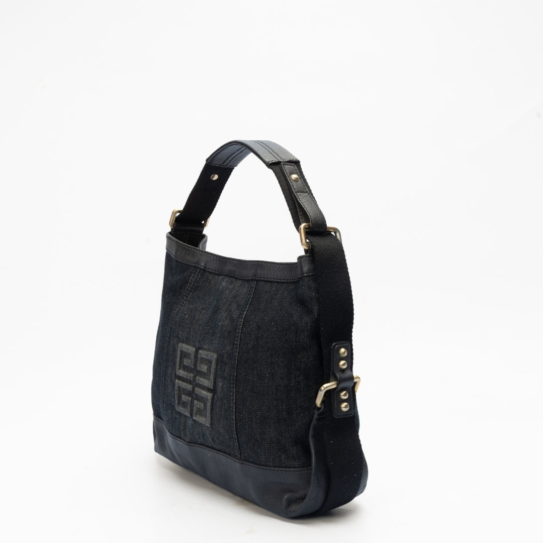 Givenchy 4G Denim Leather Hobo Bag