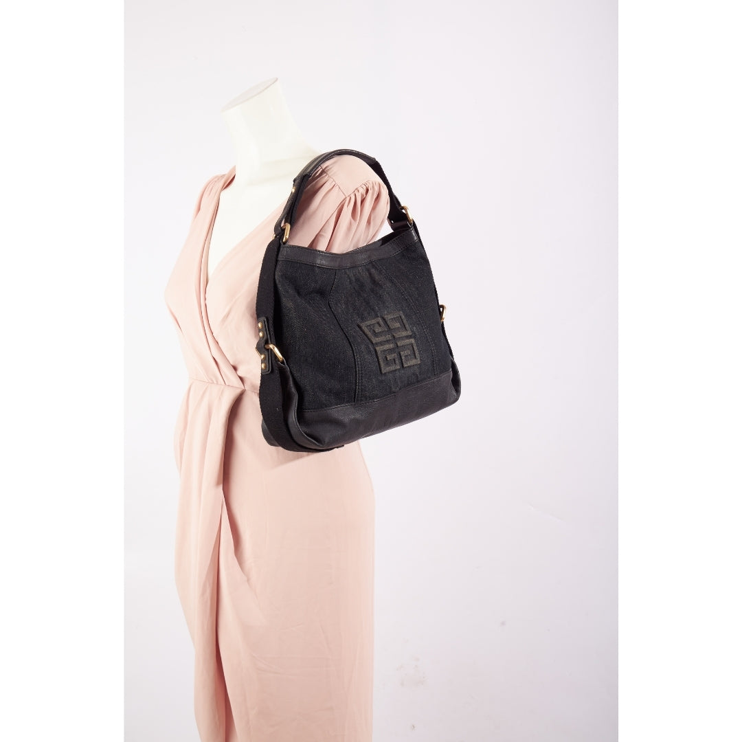 Givenchy 4G Denim Leather Hobo Bag
