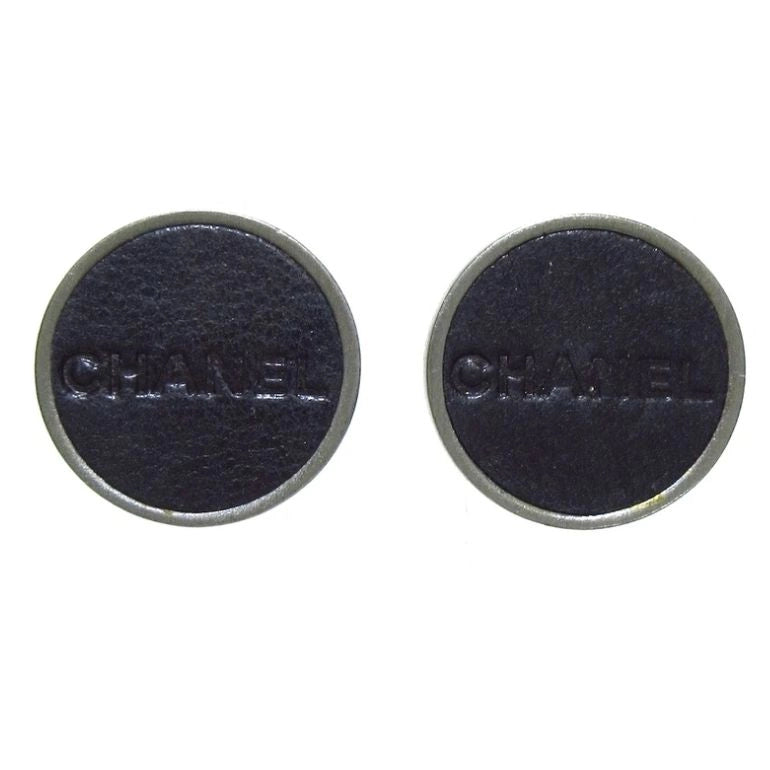 Chanel Black Stud Earrings