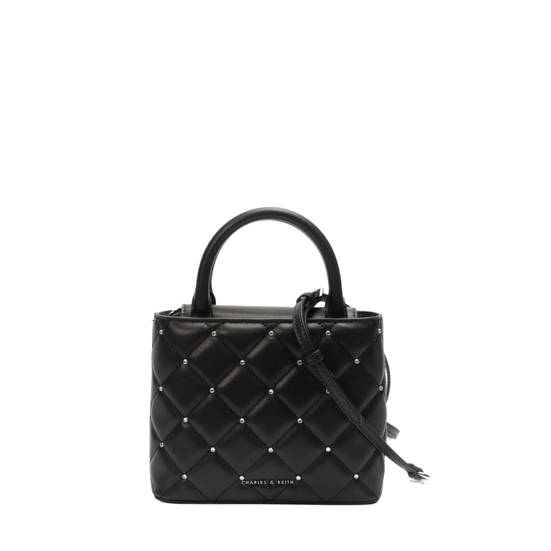 Charles & Keith Gem Embellished Quilted Tote Bag