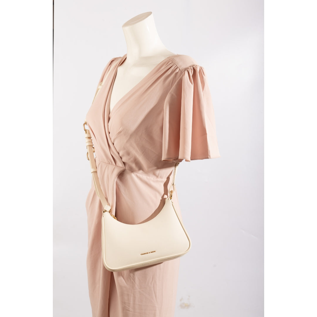 Charles & Keith Cream Lane Trapeze Bag