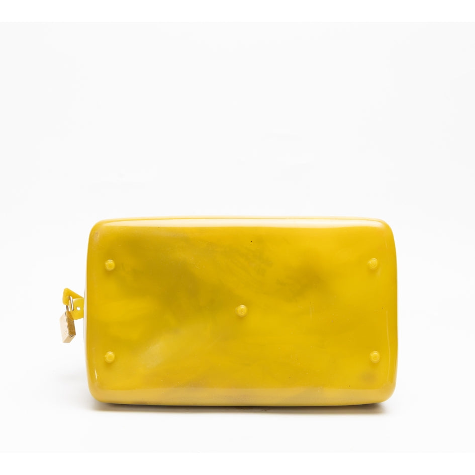 Furla Yellow Glossy Rubber Candy Satchel