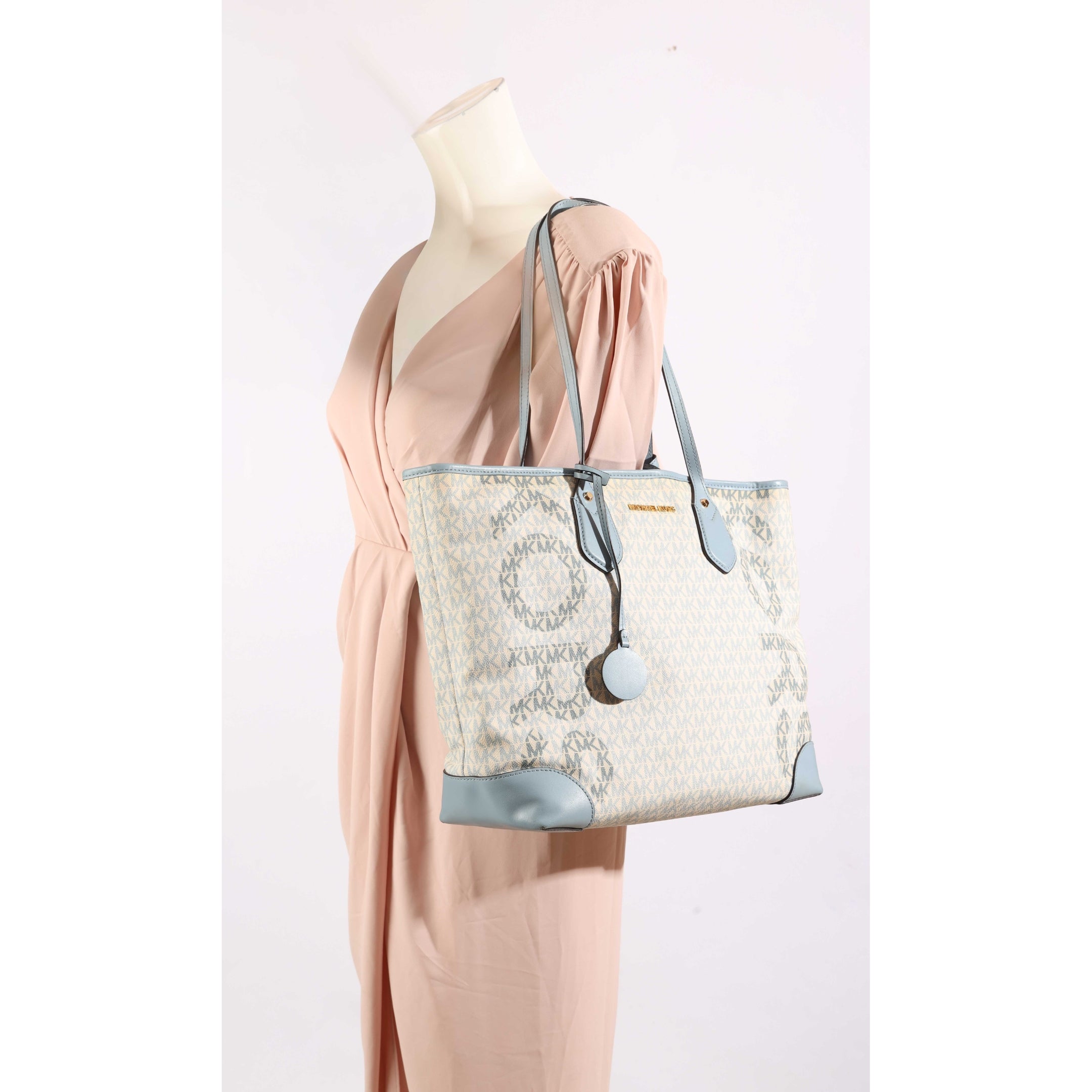 Michael Kors Optic White Eva Logo Tote
