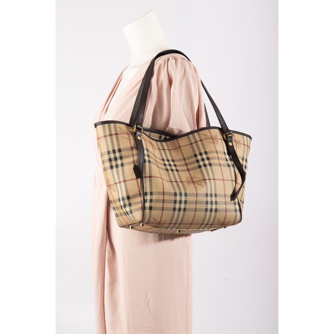 Burberry Canterbury Haymarket Coated Canvas Tote