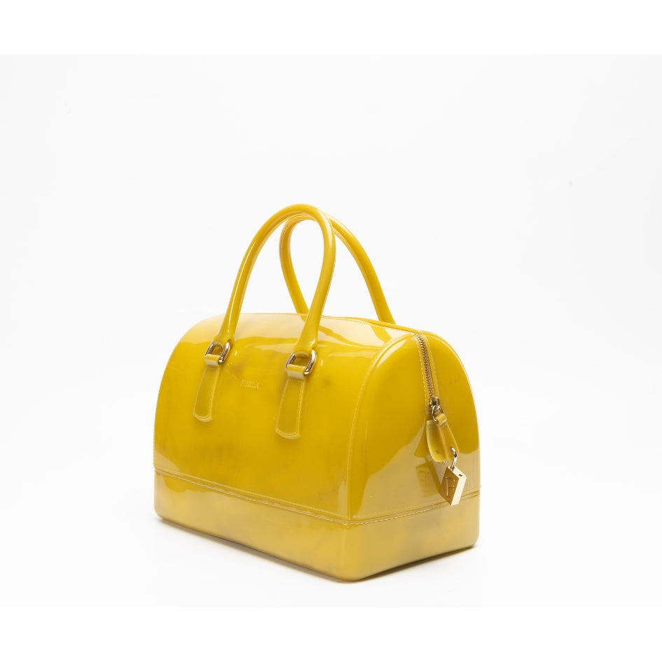 Furla Yellow Glossy Rubber Candy Satchel