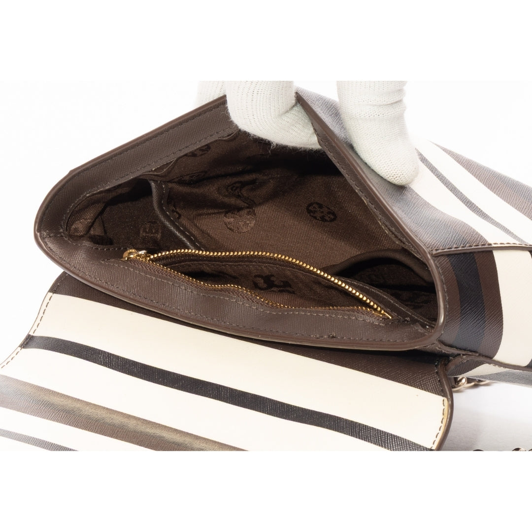 Tory Burch Striped Chain Linked Crossbody Bag
