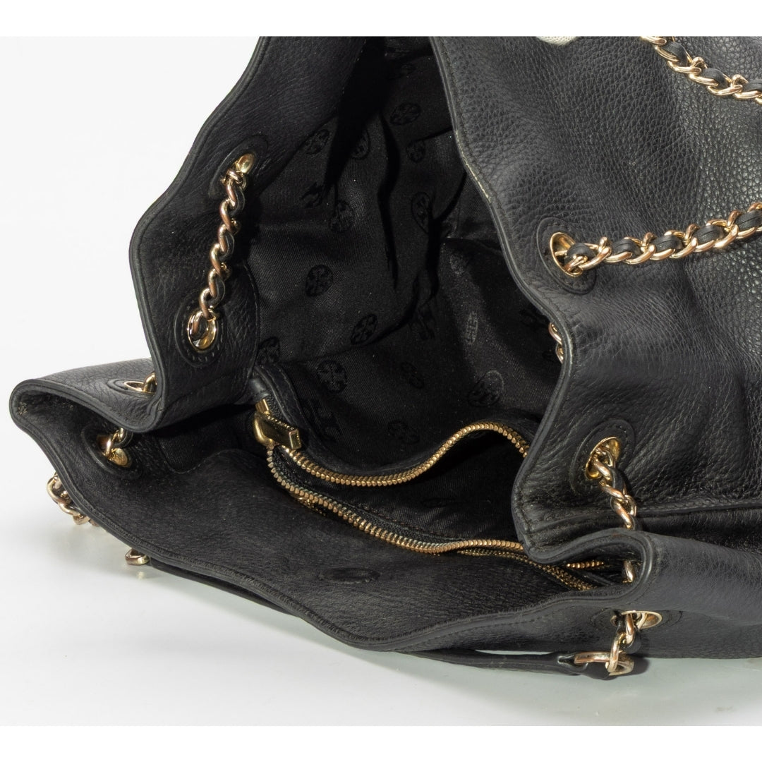 Tory Burch Black Leather Thea Chain Shoulder Bag