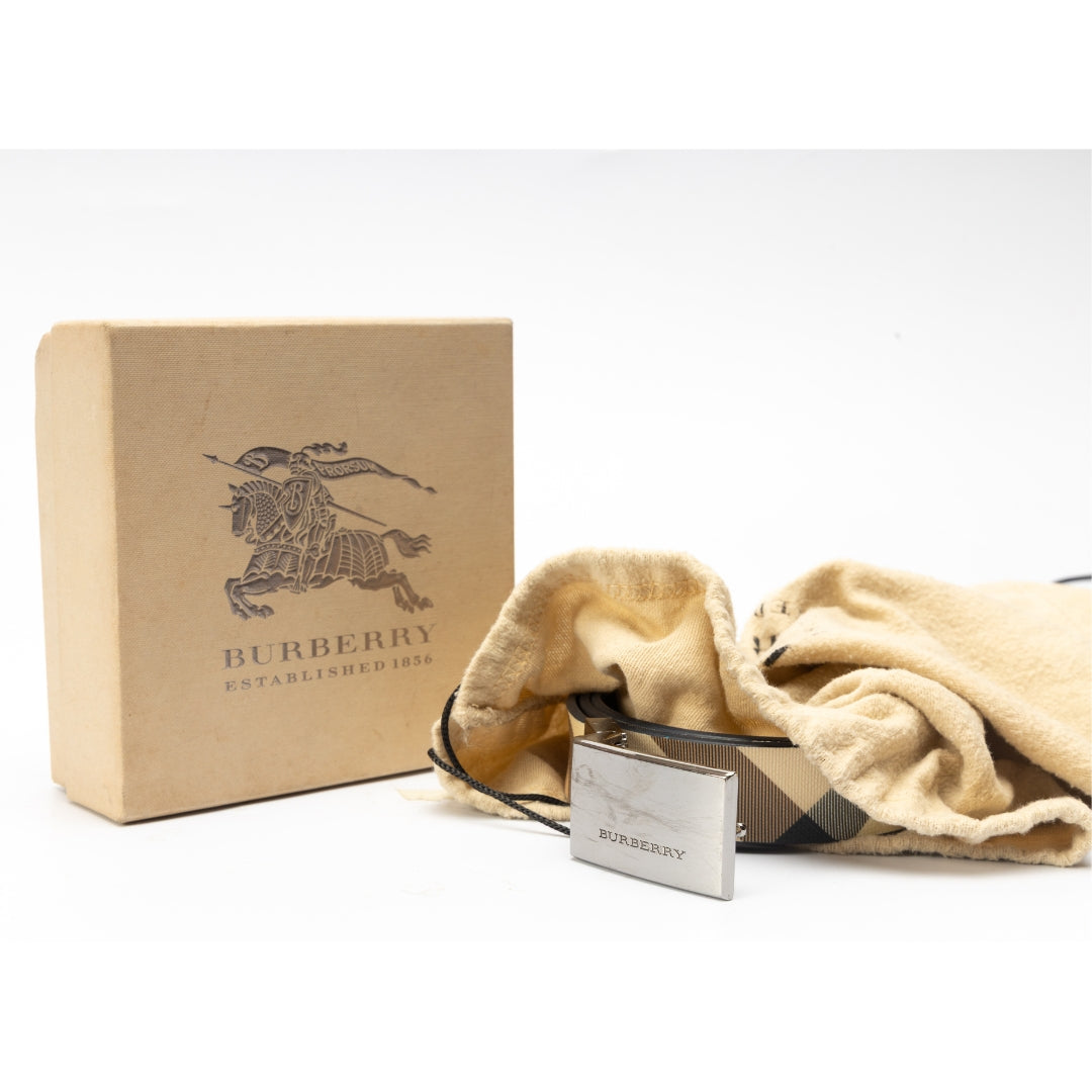 Burberry Beige Nova Logo Plaque Belt