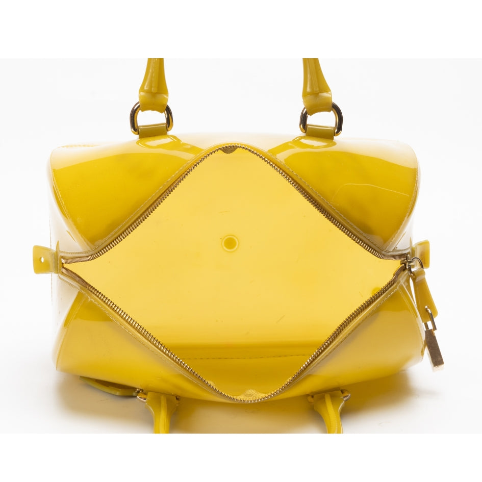 Furla Yellow Glossy Rubber Candy Satchel
