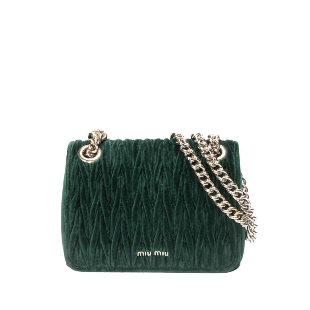 Miu Miu Velvet Matelassé Small Club Shoulder Bag
