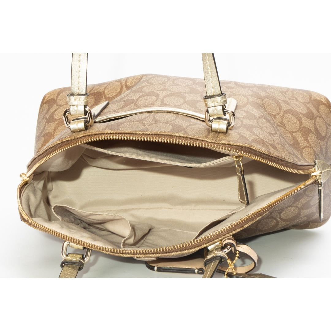 Coach Signature Coated Canvas Jade Dome Satchel