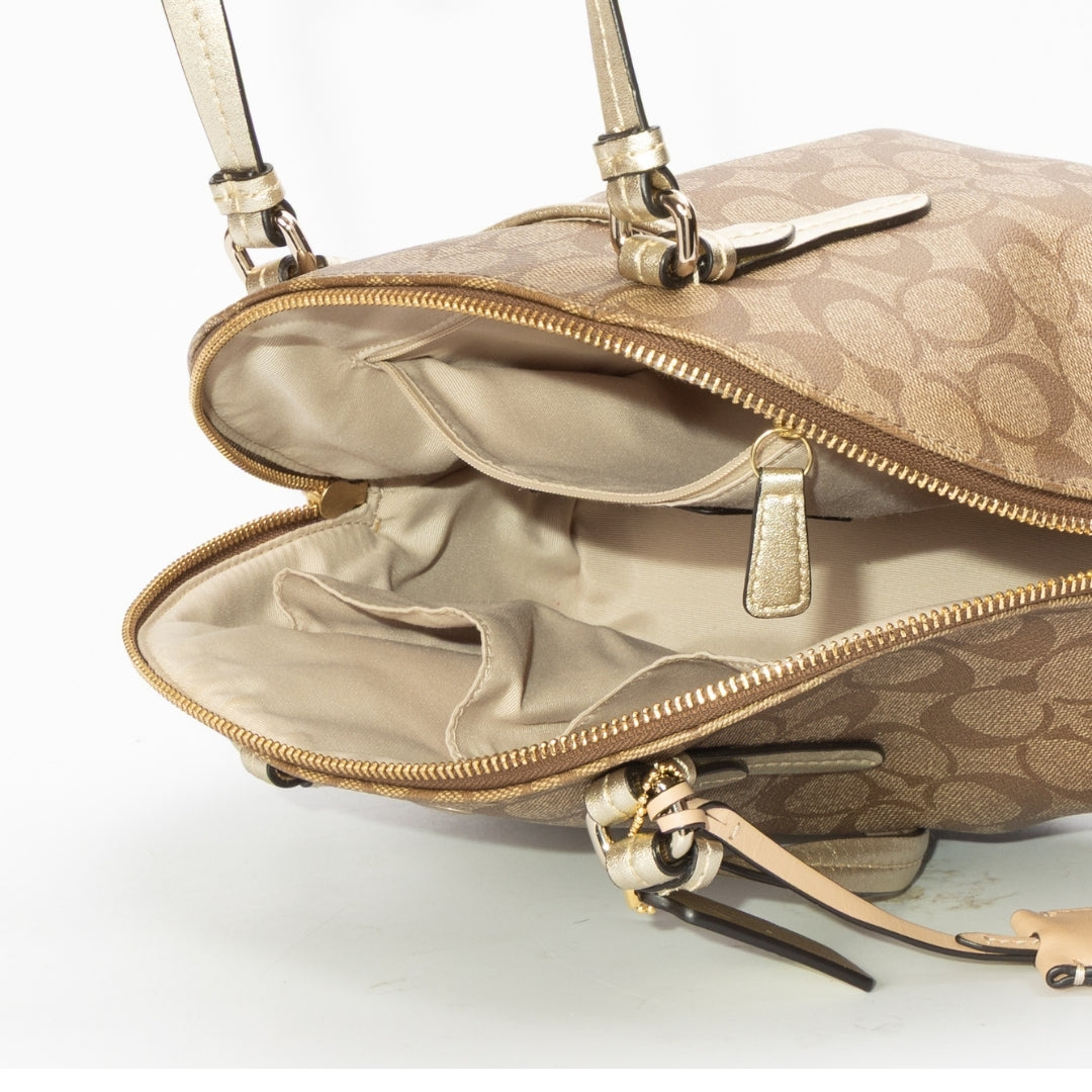 Coach Signature Coated Canvas Jade Dome Satchel