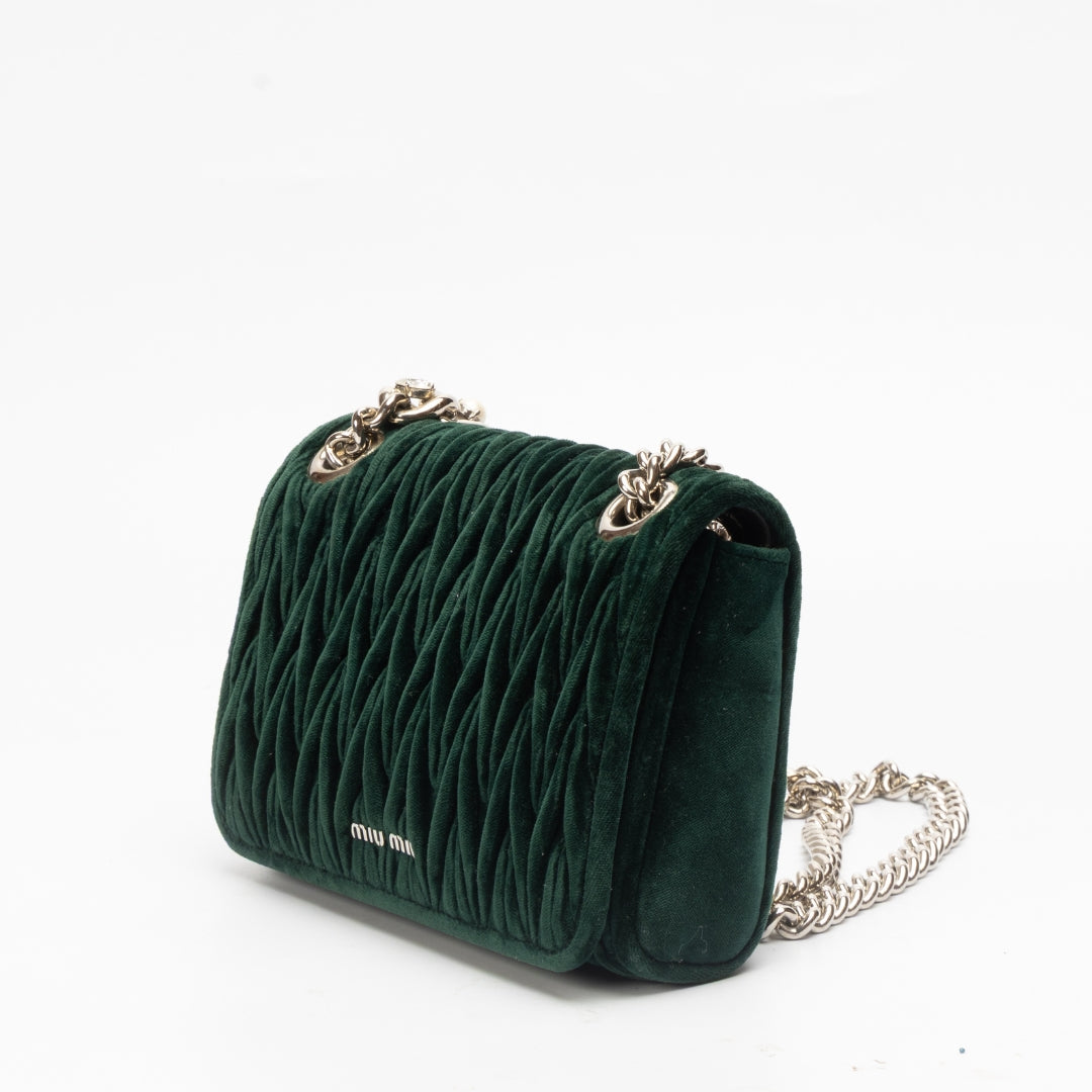 Miu Miu Velvet Matelassé Small Club Shoulder Bag