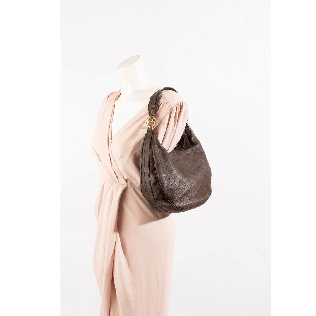 Gucci Guccissima GG Twin Hobo Bag
