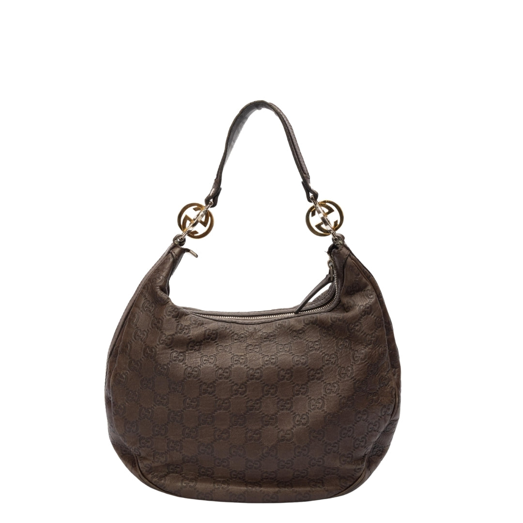 Gucci Guccissima GG Twin Hobo Bag