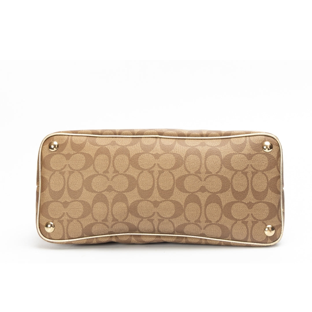Coach Signature Coated Canvas Jade Dome Satchel