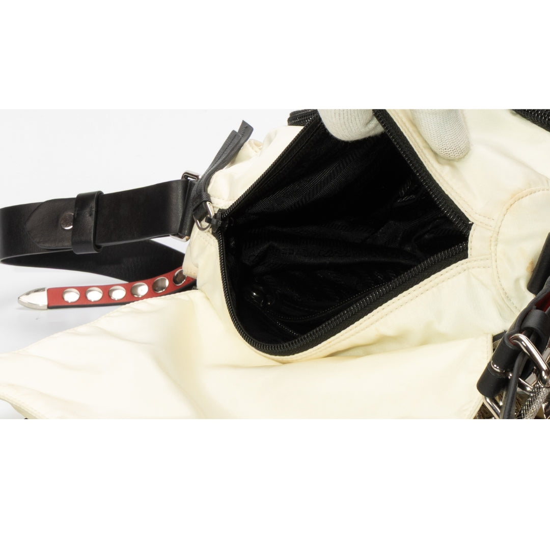 Prada New Vela Studded Messenger Bag