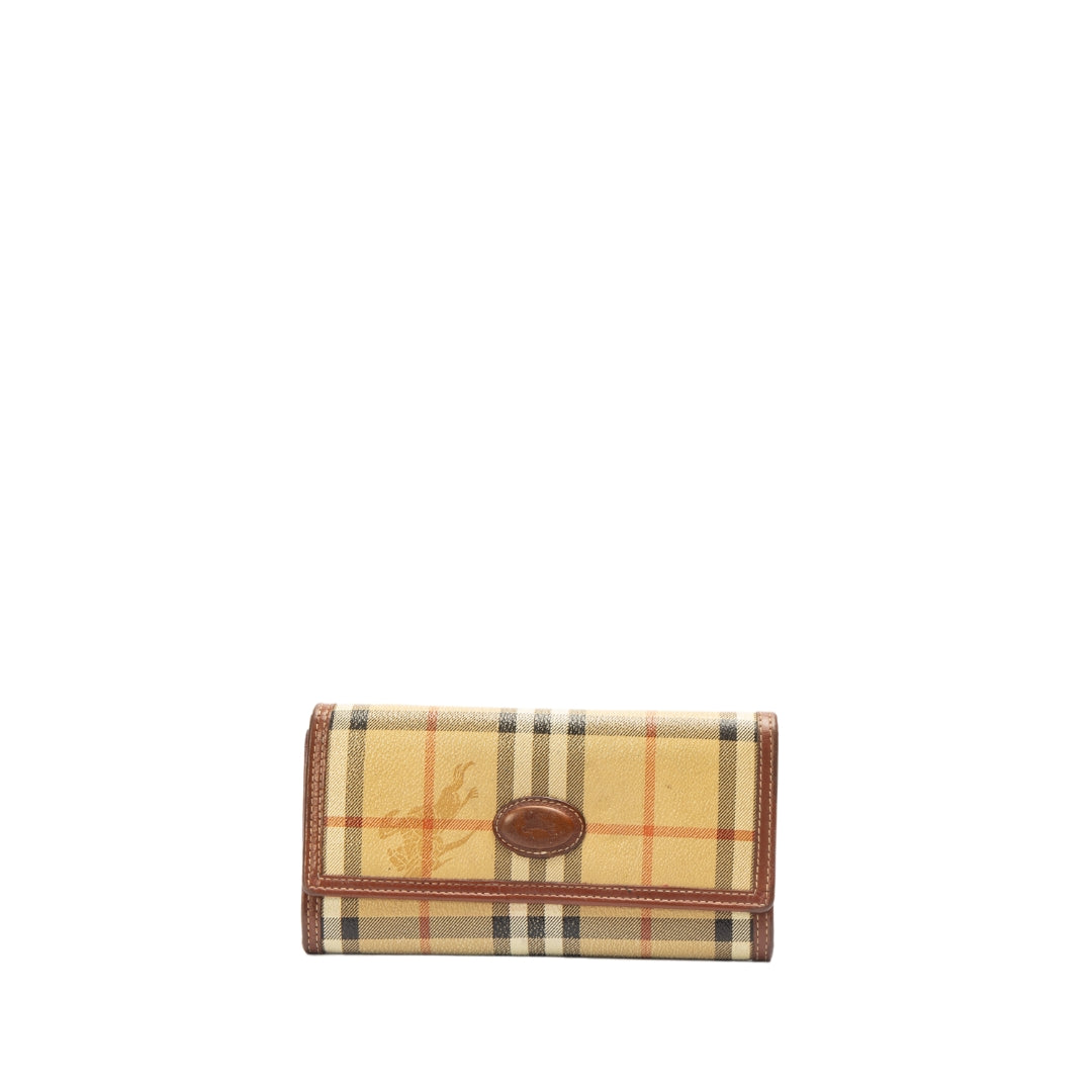 Burberry Plaid Print Continental Wallet