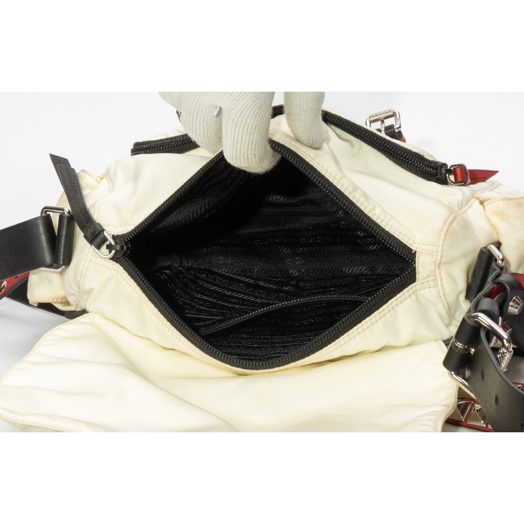 Prada New Vela Studded Messenger Bag
