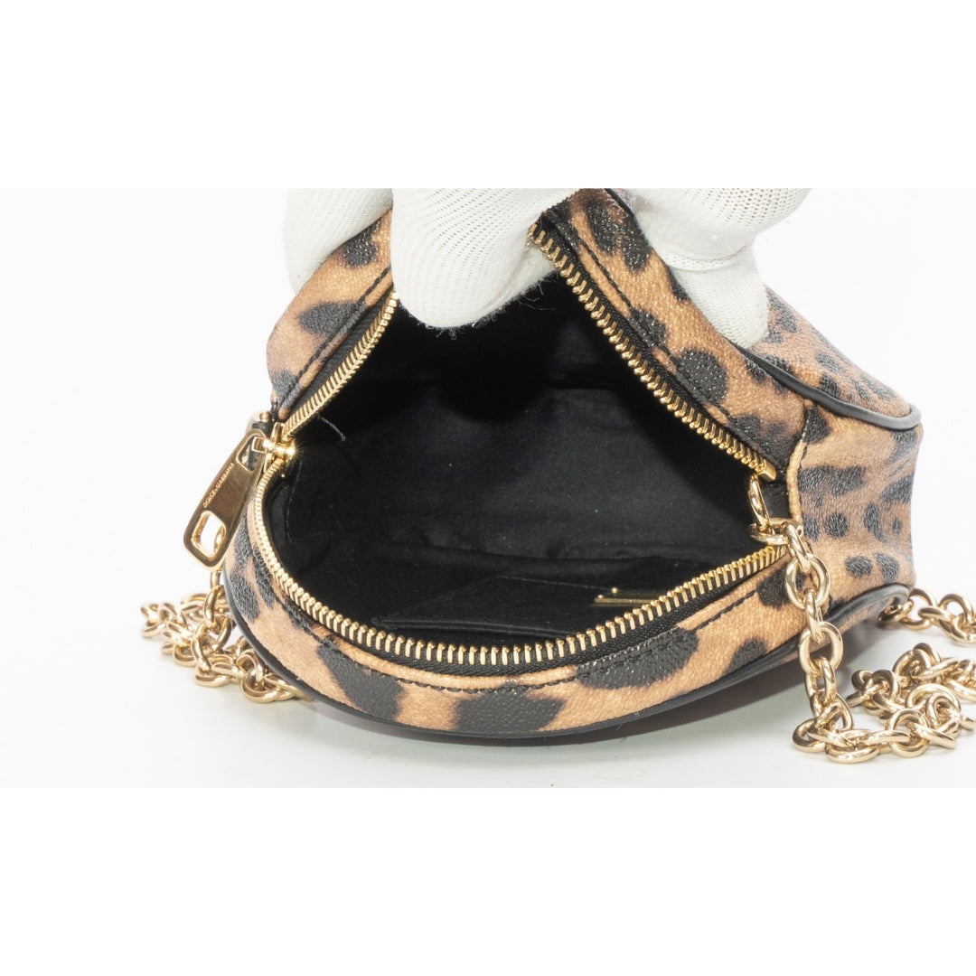 Dolce & Gabbana Leopard Print Coated Canvas Round Crossbody Bag