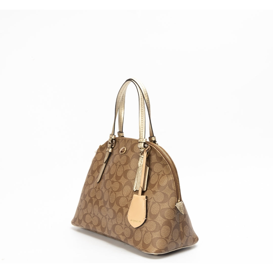 Coach Signature Coated Canvas Jade Dome Satchel
