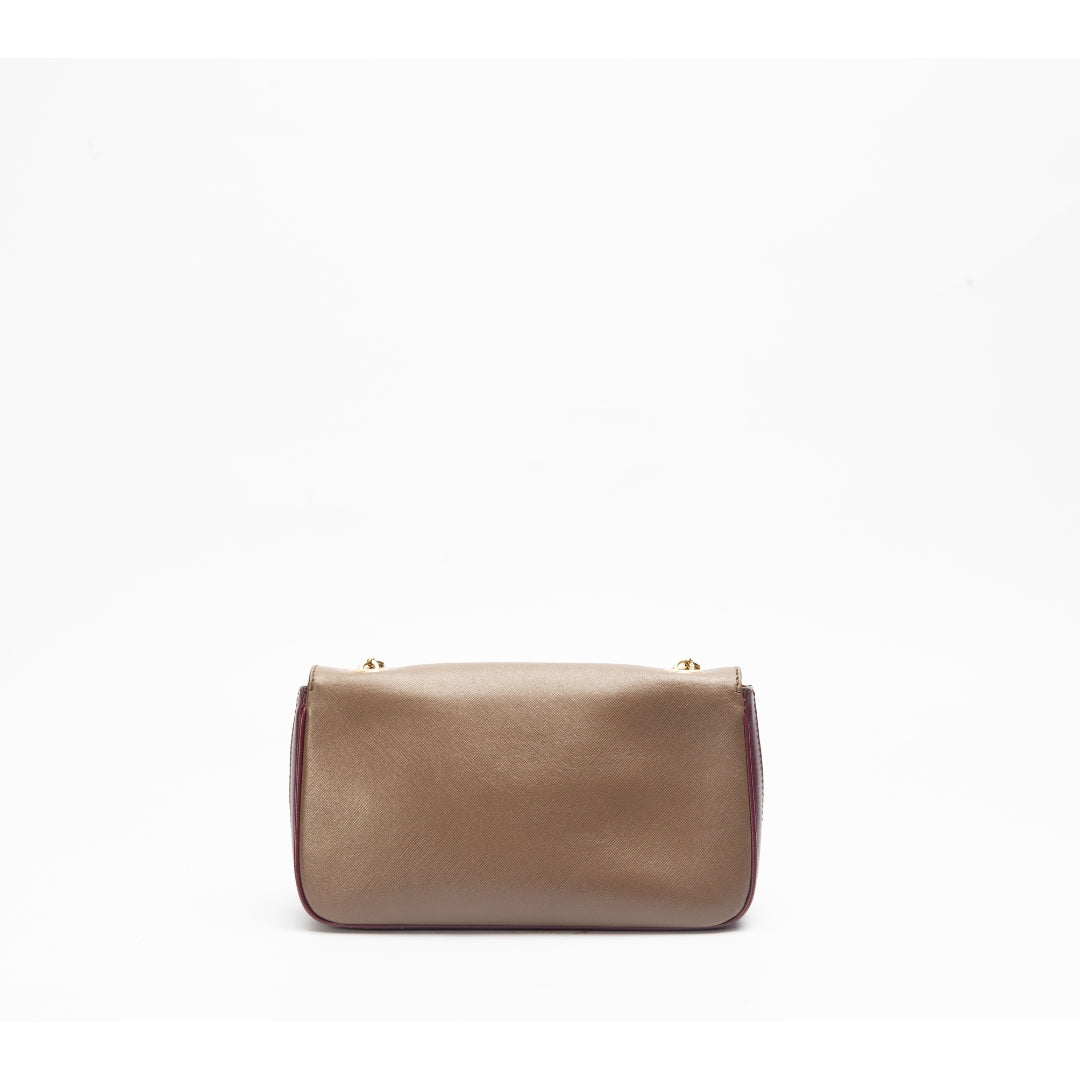 Salvatore Ferragamo Cream Saffiano Leather Rory Shoulder Bag