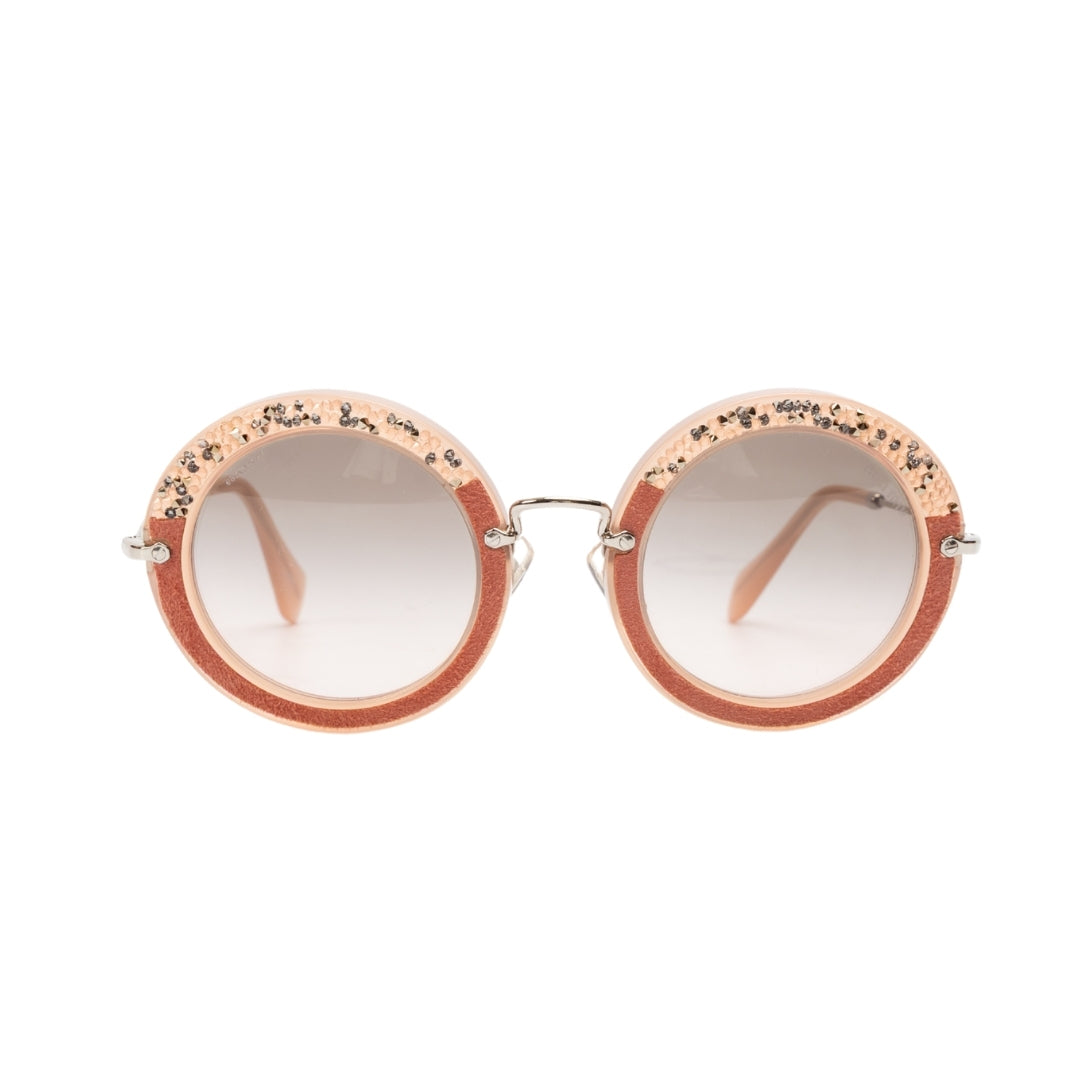 Miu Miu Sparkle Round Sunglasses