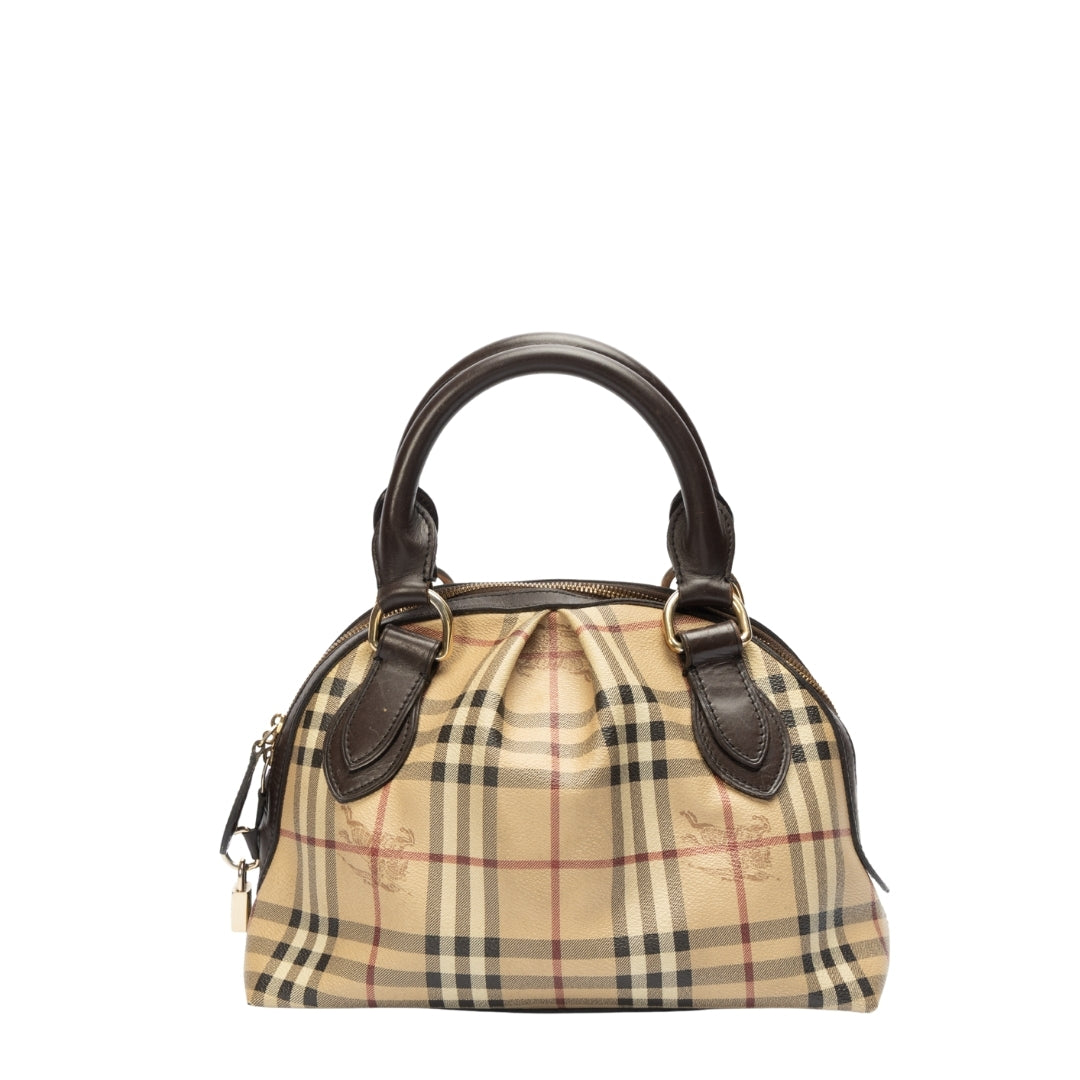Burberry Haymarket Check Leather Thornley Satchel