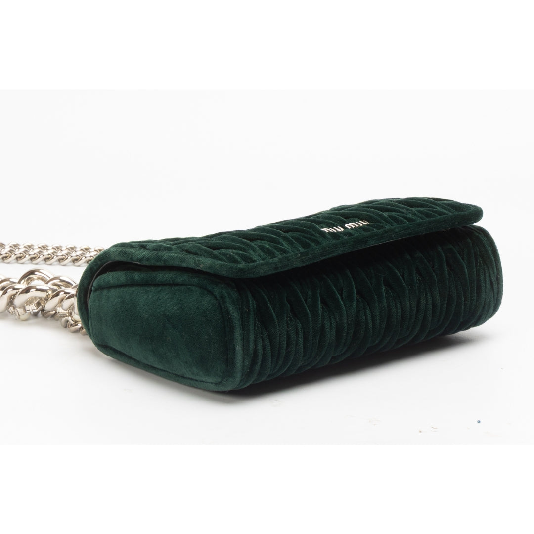 Miu Miu Velvet Matelassé Small Club Shoulder Bag