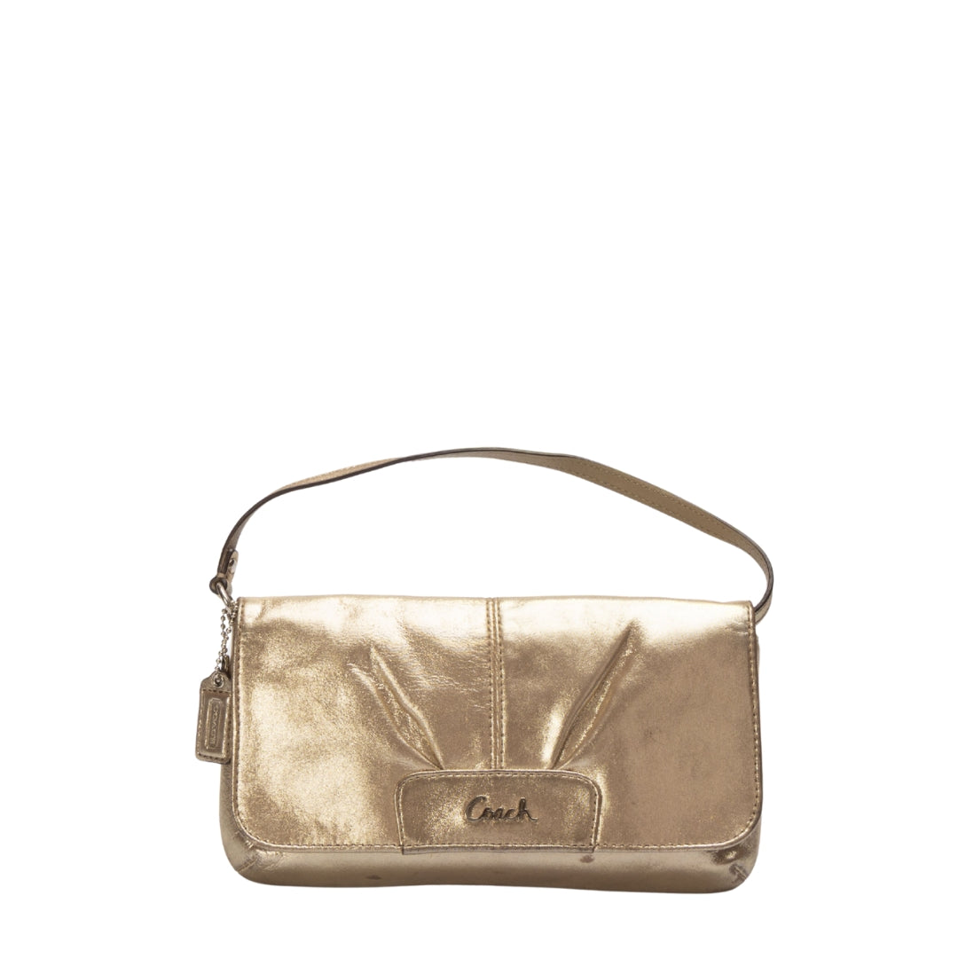 Coach Ashley Metallic Gold Pochette Bag