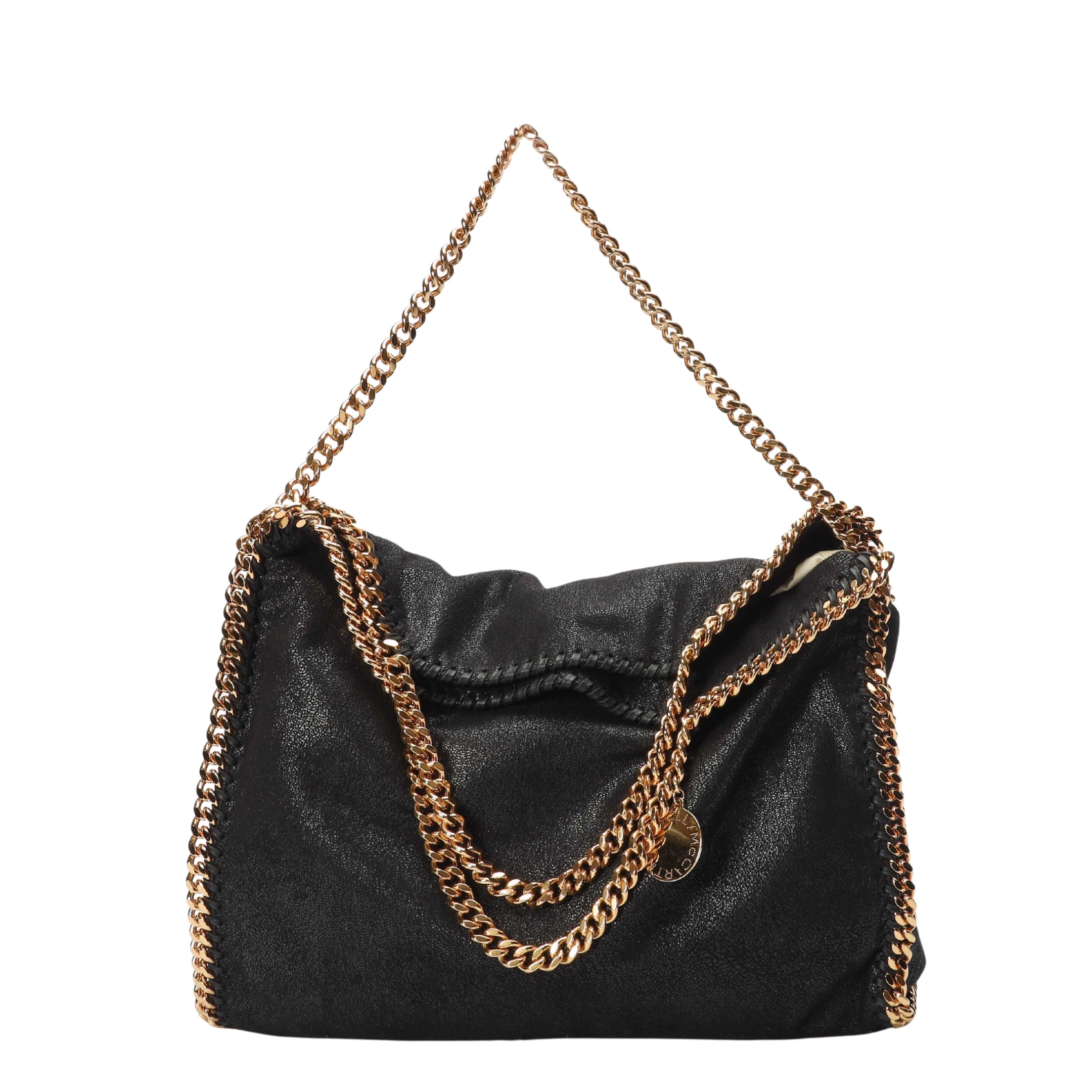 Stella Mccartney Black Falabella Shaggy 3 Chain Tote