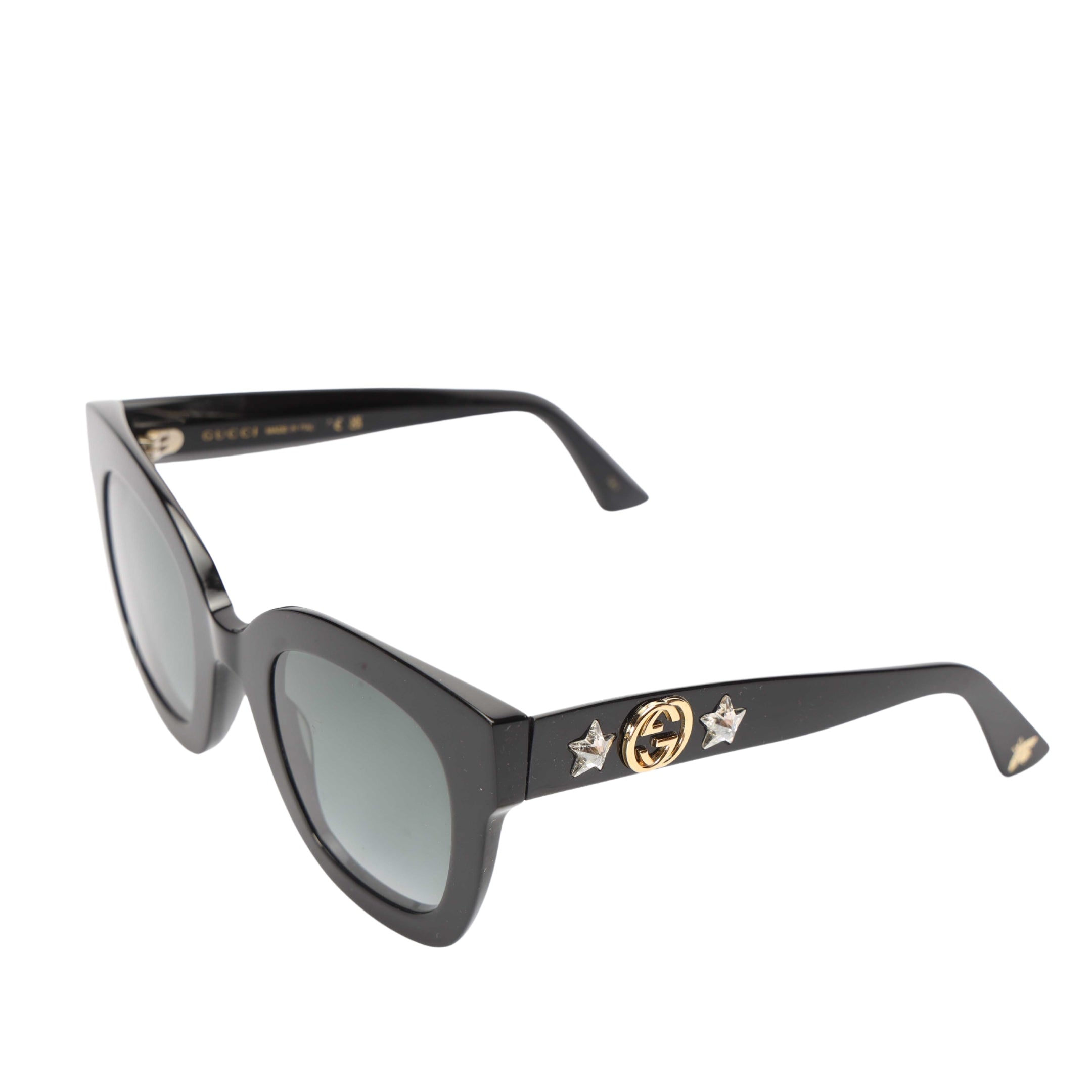 Gucci Acetate Crystal Star Round Frame Sunglasses