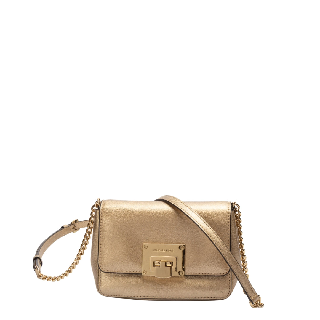 Michael Kors Tina Gold Crossbody Bag