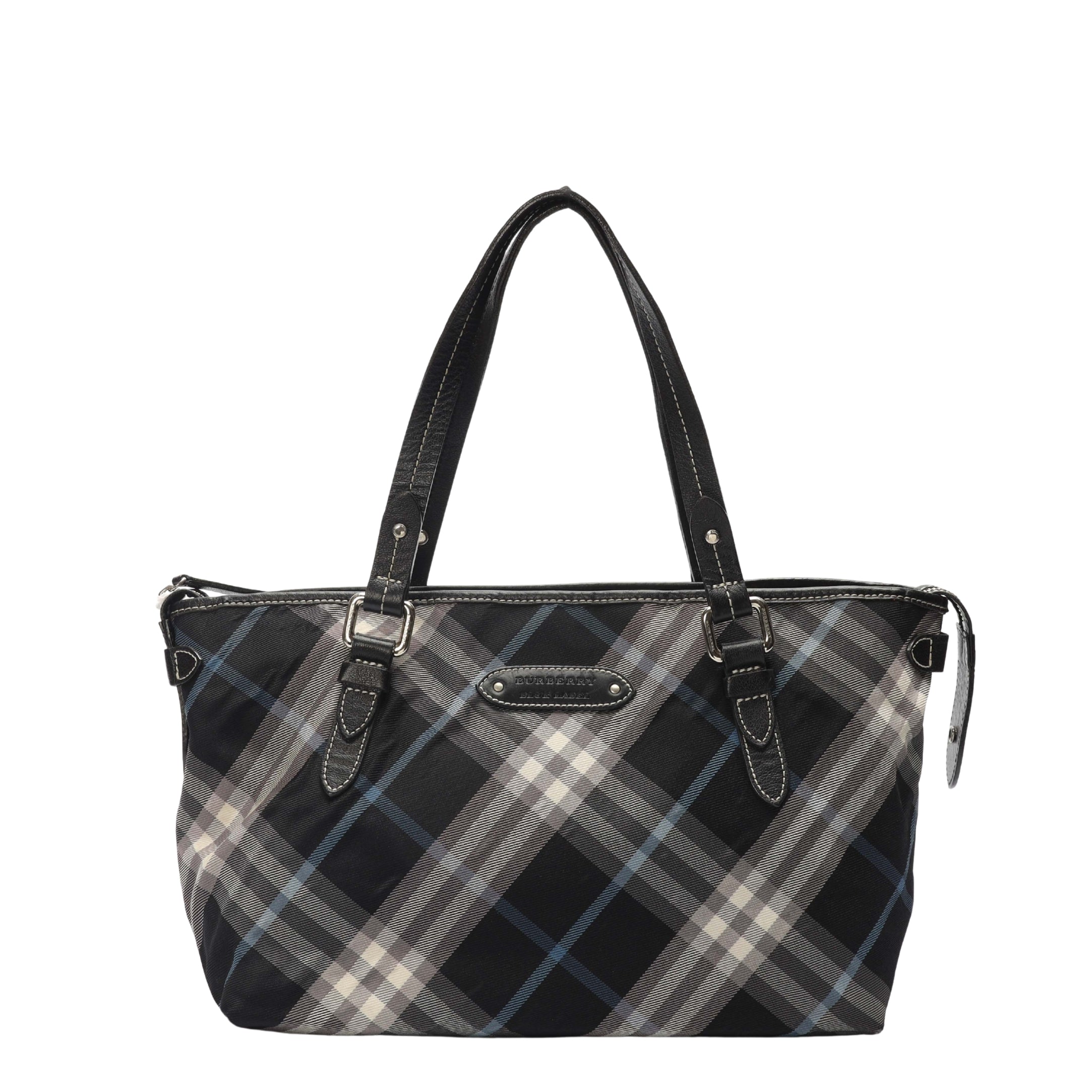 Burberry Blue Plaid Checks Tote