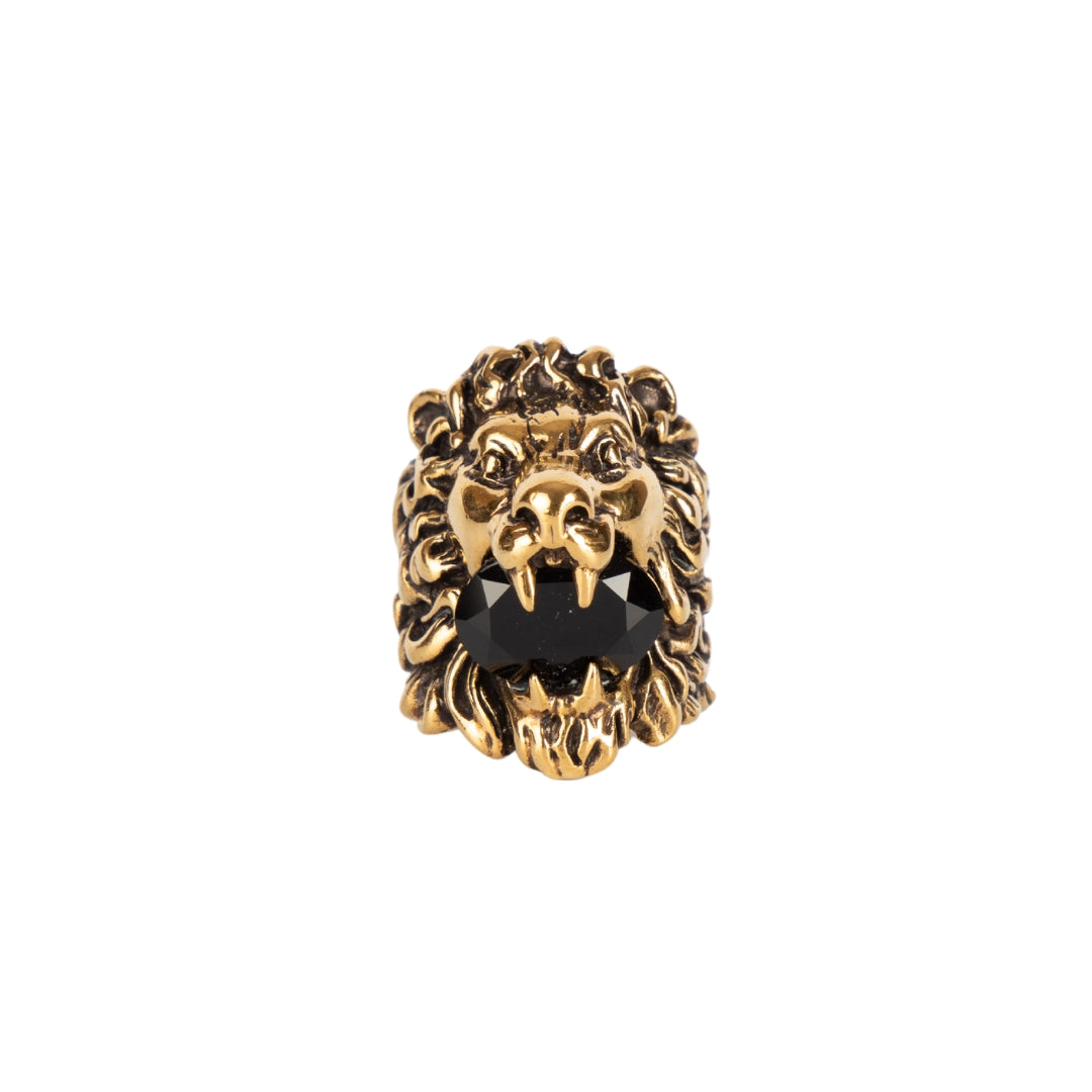 Gucci Lion Head Motif Crystal Ring