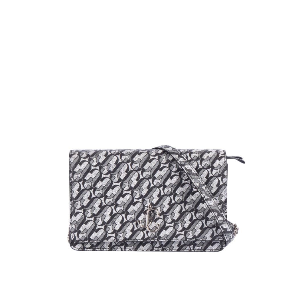 Jimmy Choo Palace JC Monogram Glitter Fabric Crossbody Bag