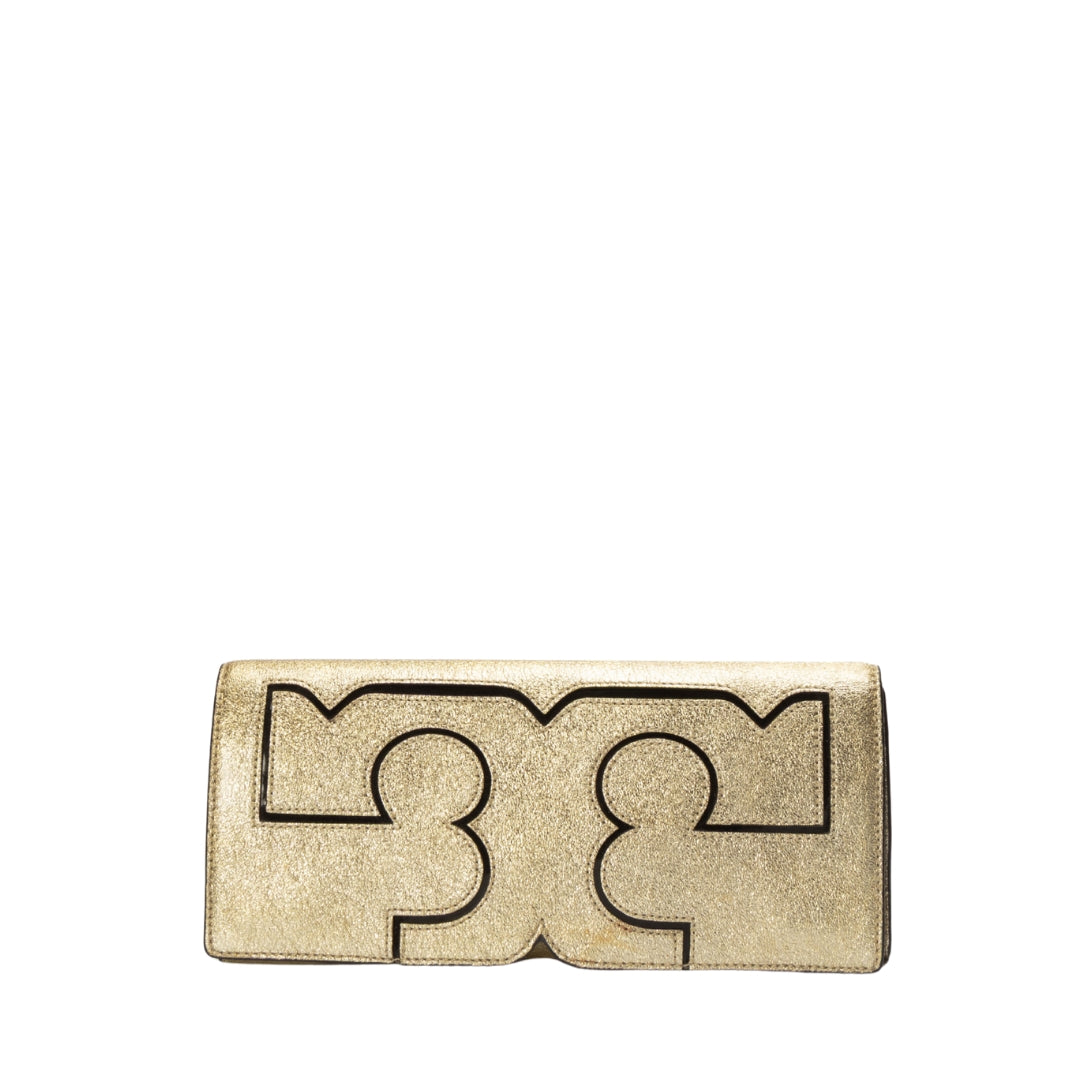 Tory Burch Metallic Gold Clutch