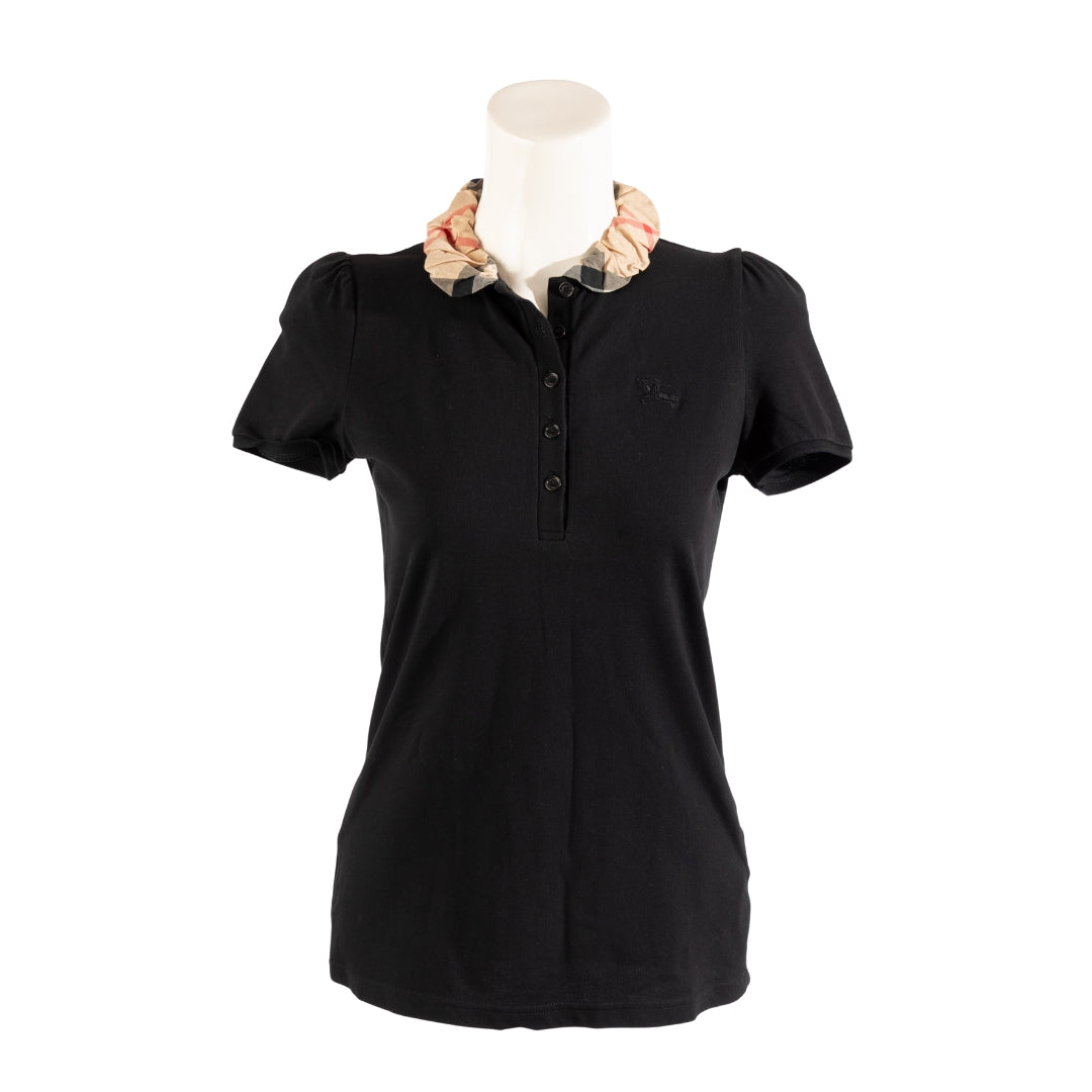 Burberry Brit Black Novacheck Collar Polo Shirt