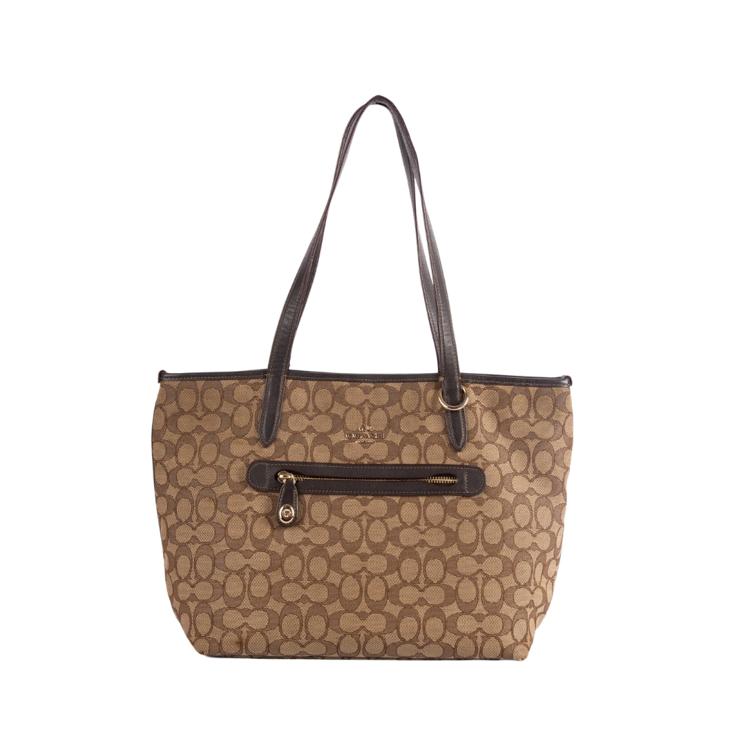 Coach Brown Signature Canvas and Leather Gallery Tote