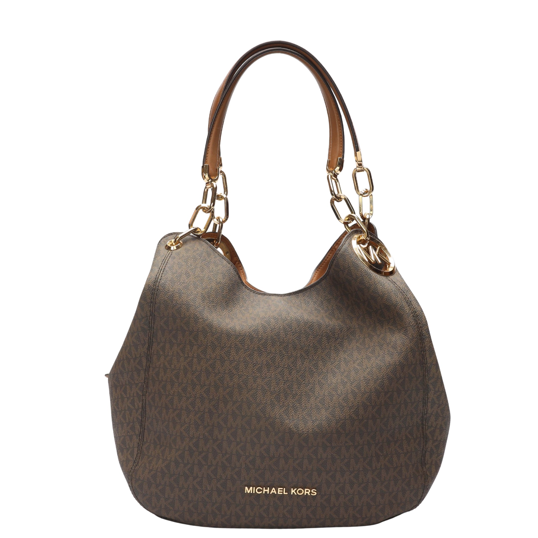 Michael Kors Lillie Large Brown Logo Shoulder Bag