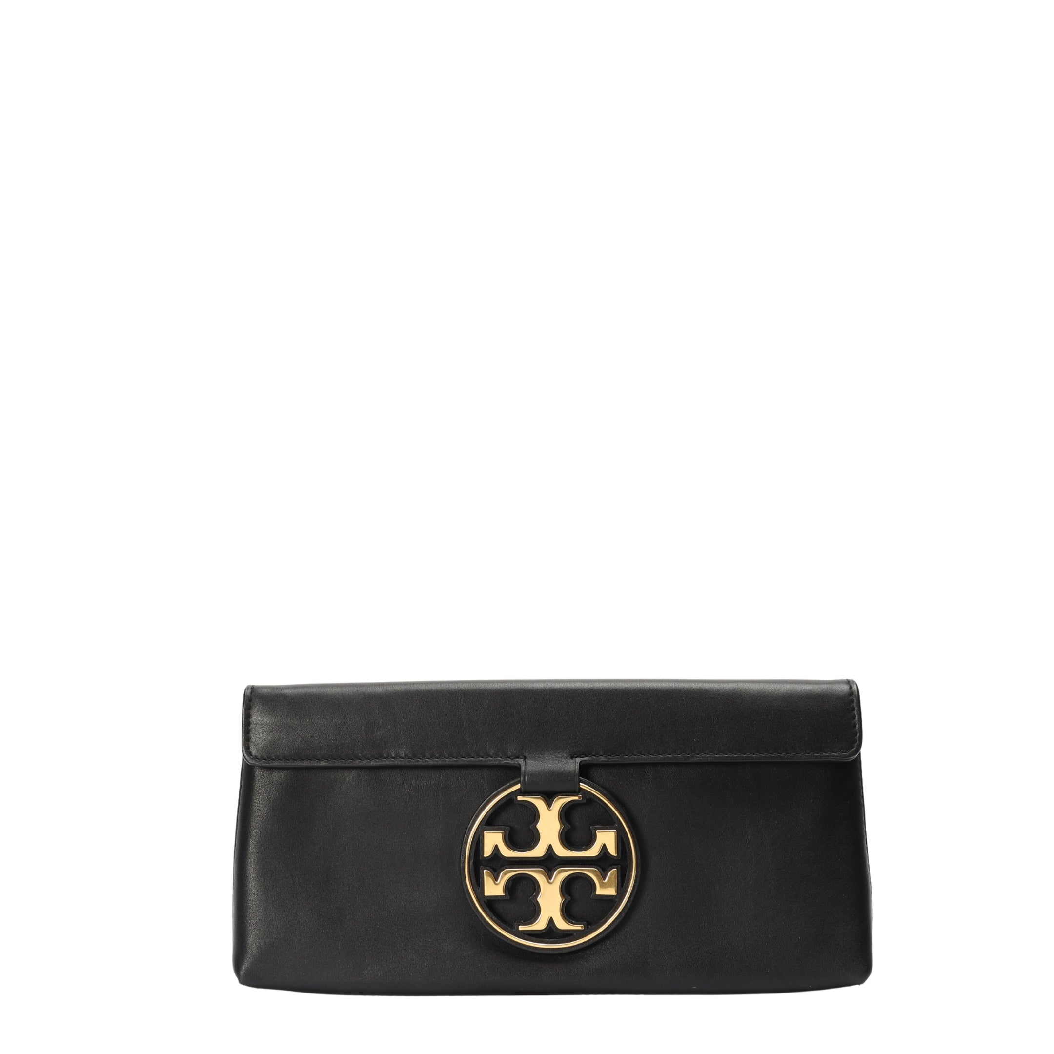Tory Burch Miller Black Metal Clutch